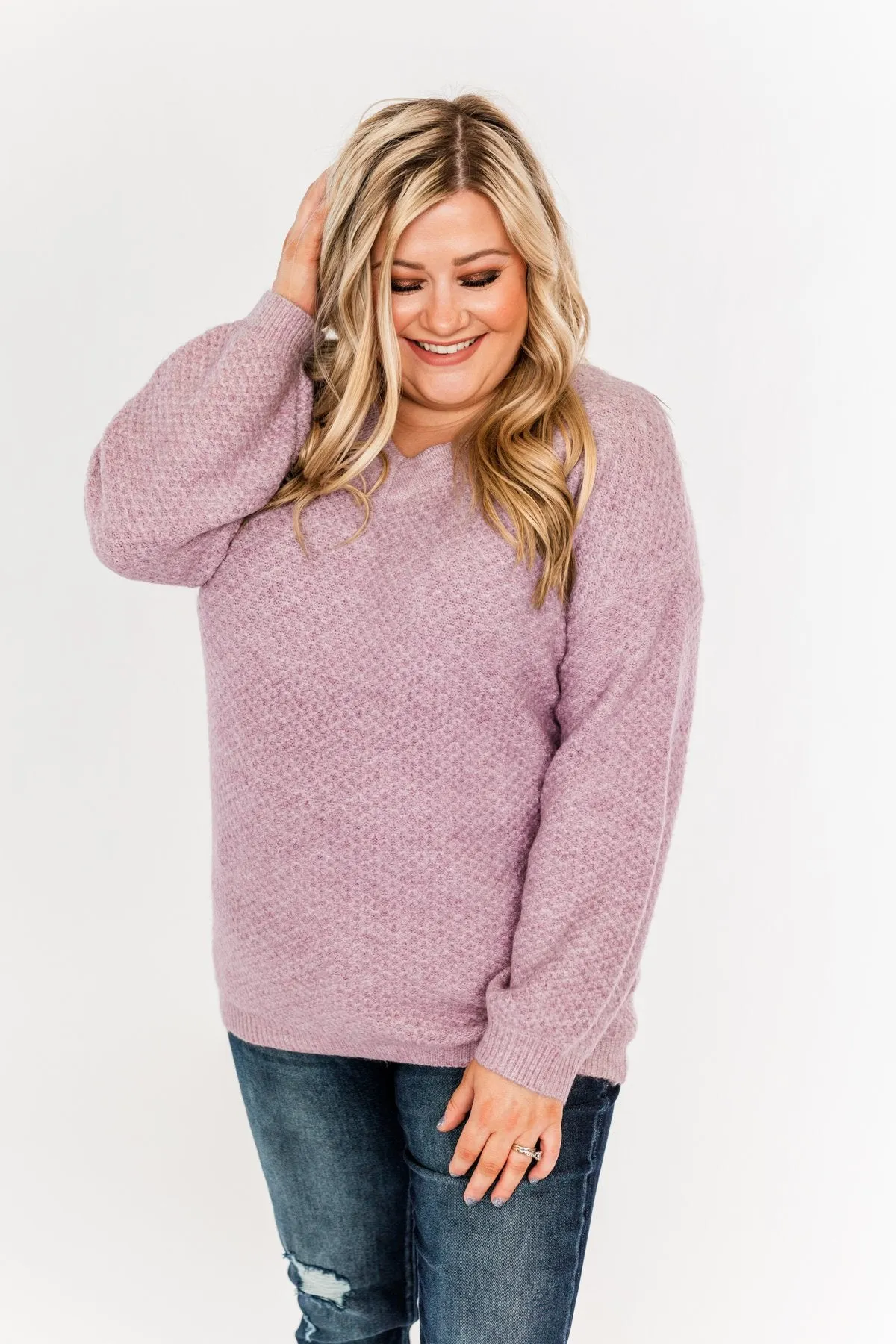 Find Your Joy Thick Knit Sweater- Lavender