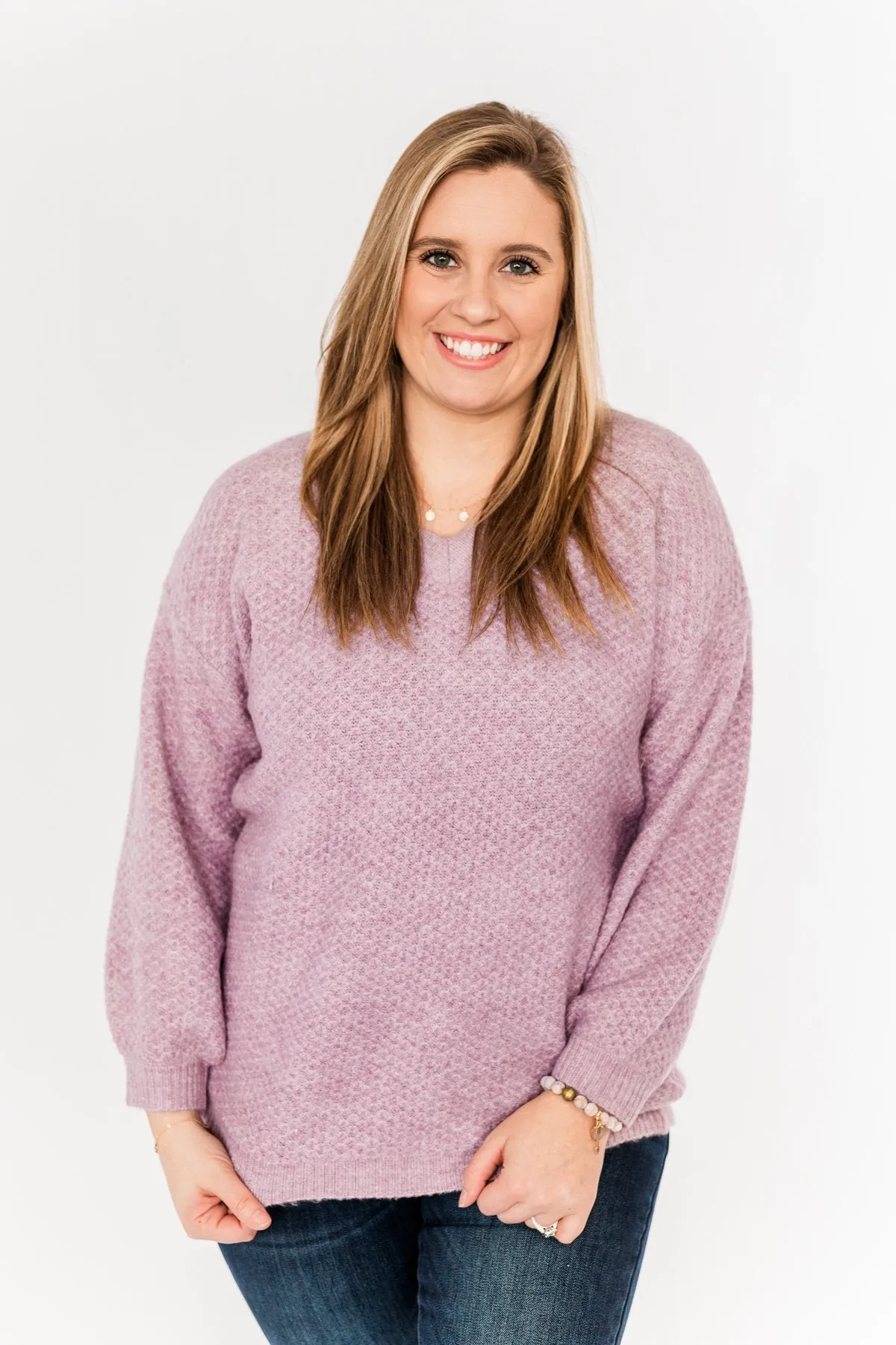 Find Your Joy Thick Knit Sweater- Lavender