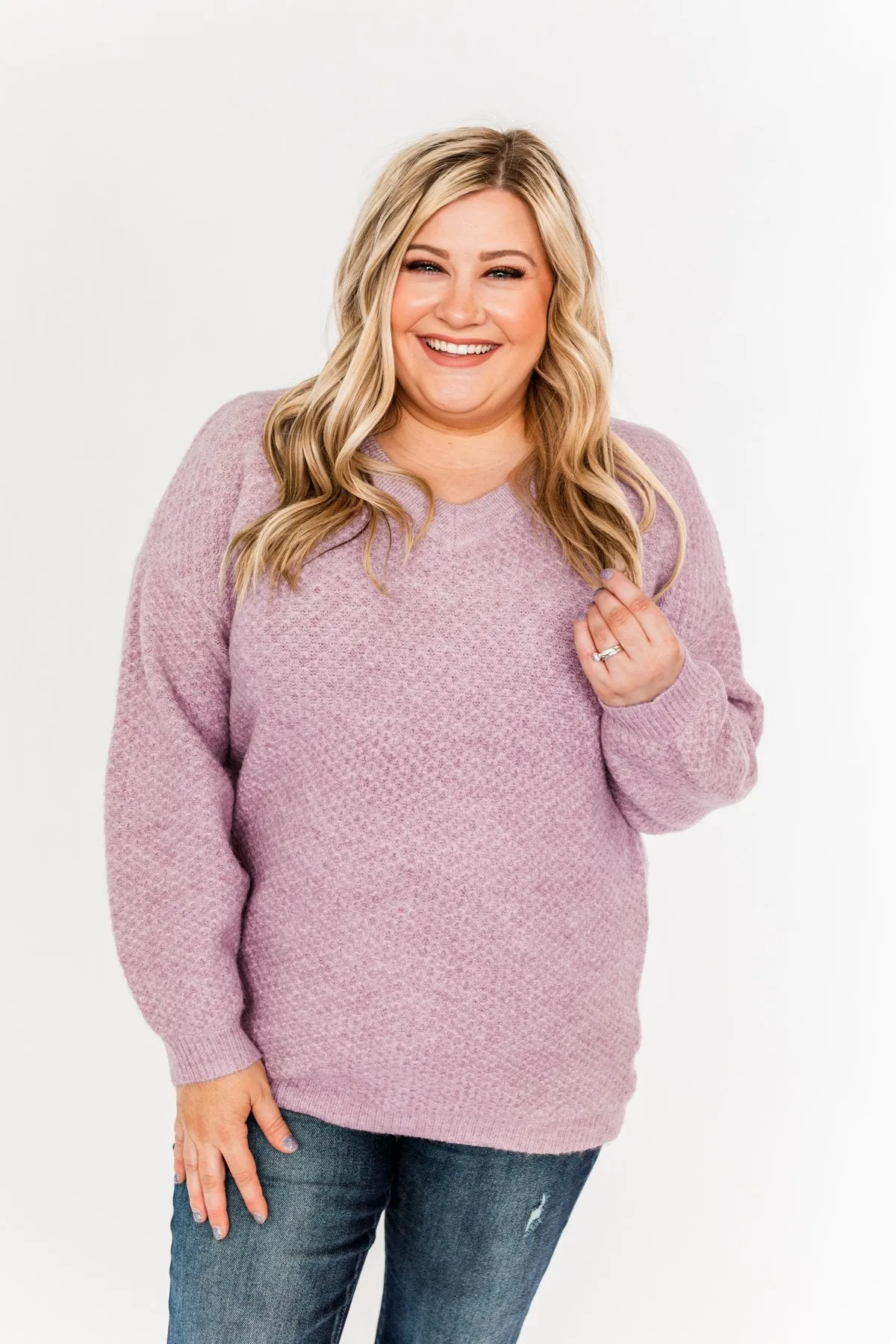 Find Your Joy Thick Knit Sweater- Lavender