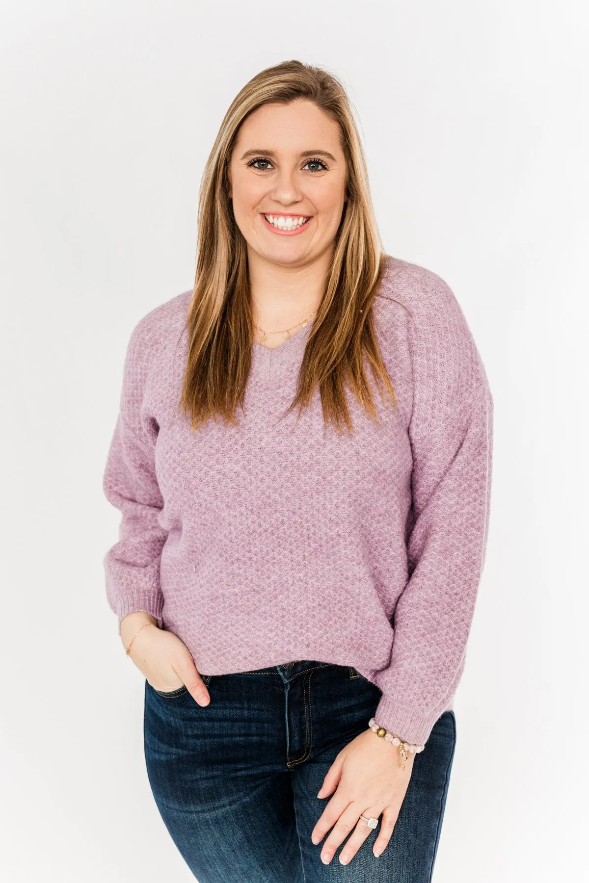 Find Your Joy Thick Knit Sweater- Lavender