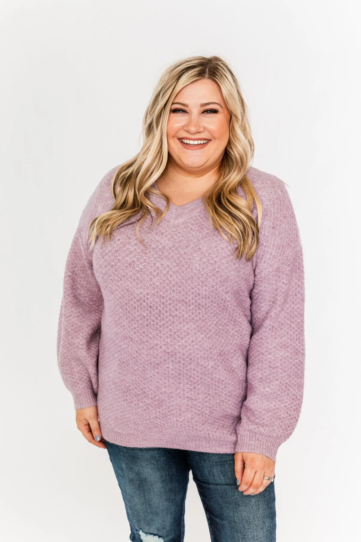 Find Your Joy Thick Knit Sweater- Lavender