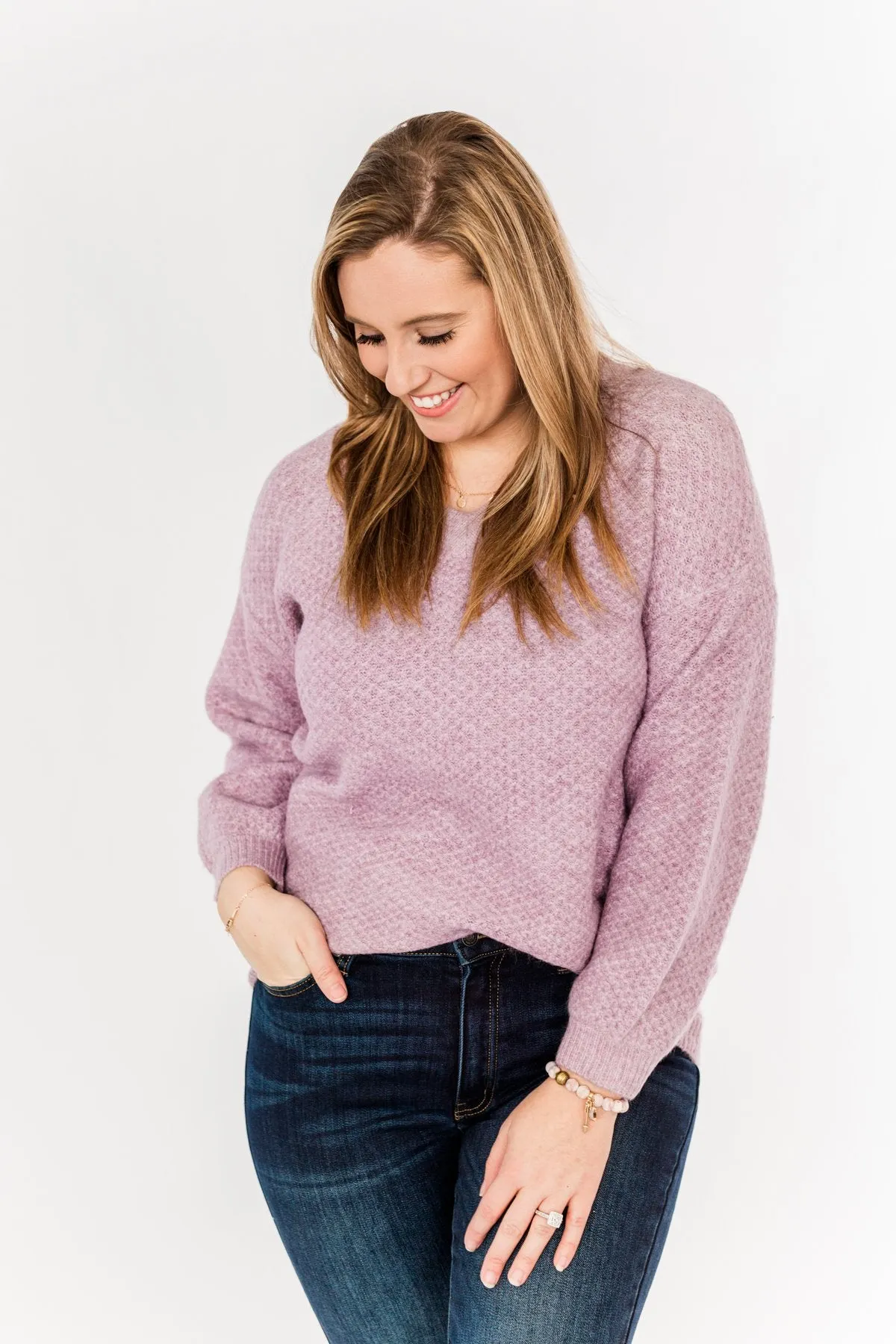 Find Your Joy Thick Knit Sweater- Lavender