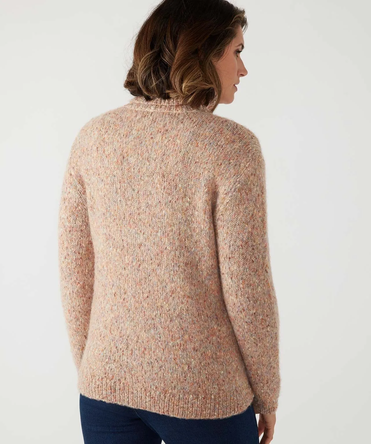 First Avenue Speckled Roll Neck Jumper