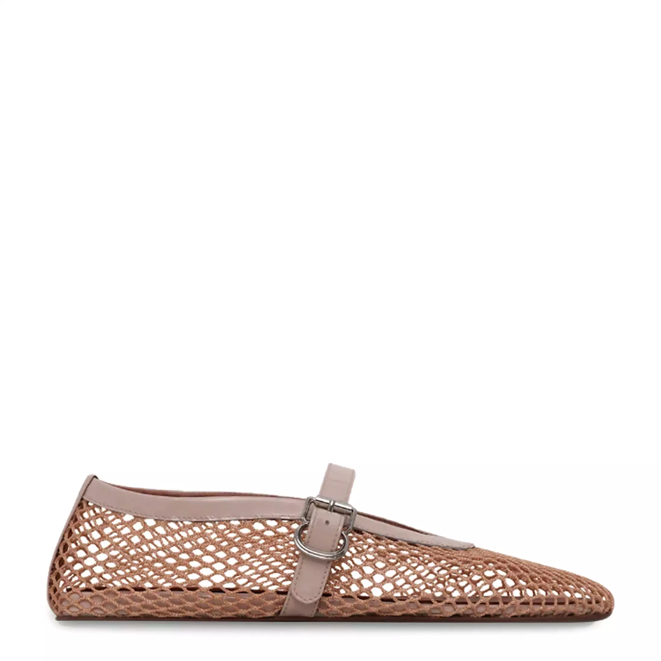 Fishnet Ballet Flats, Nude