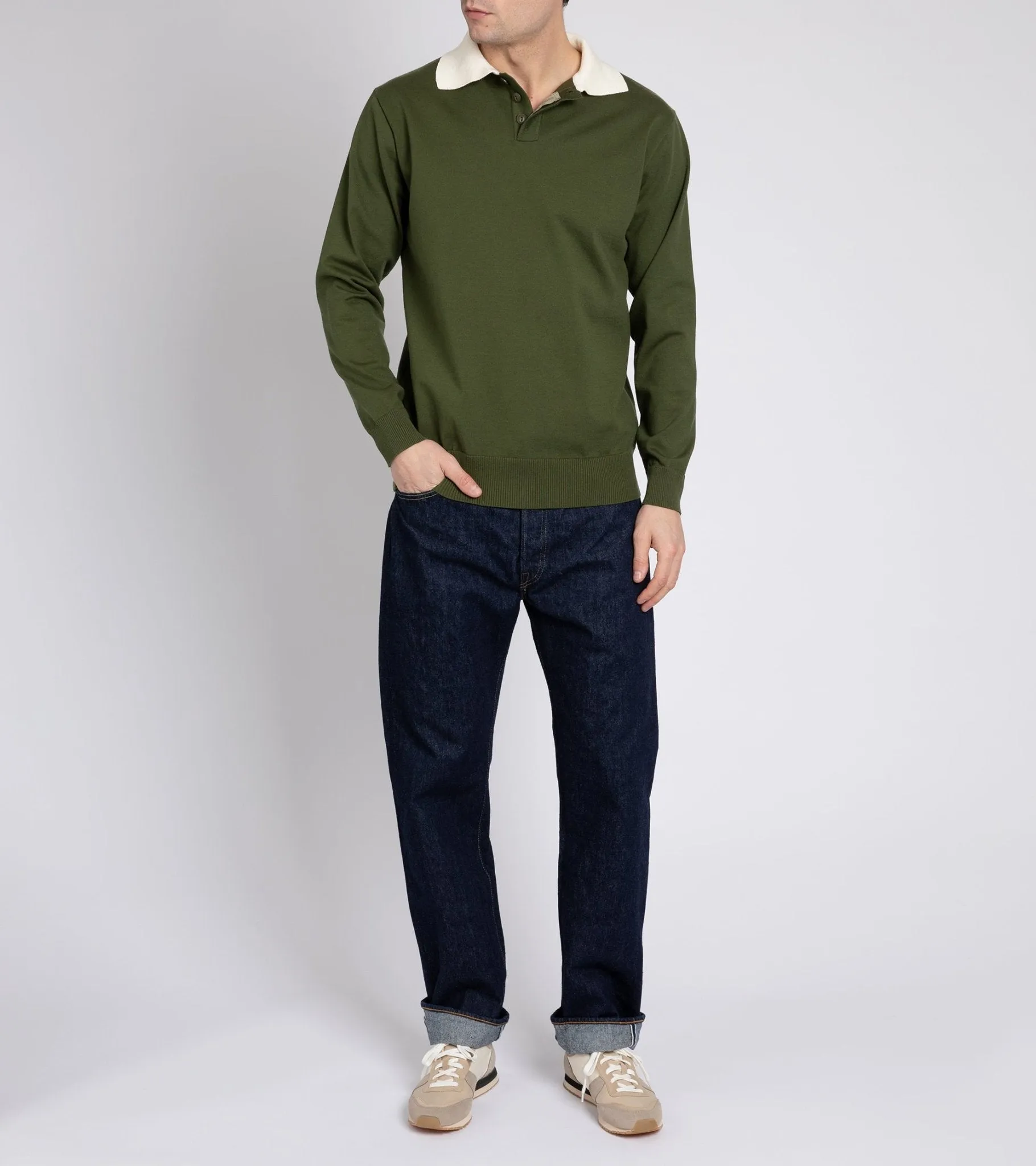 Fujito for Trunk David Rugger Sweater: Green