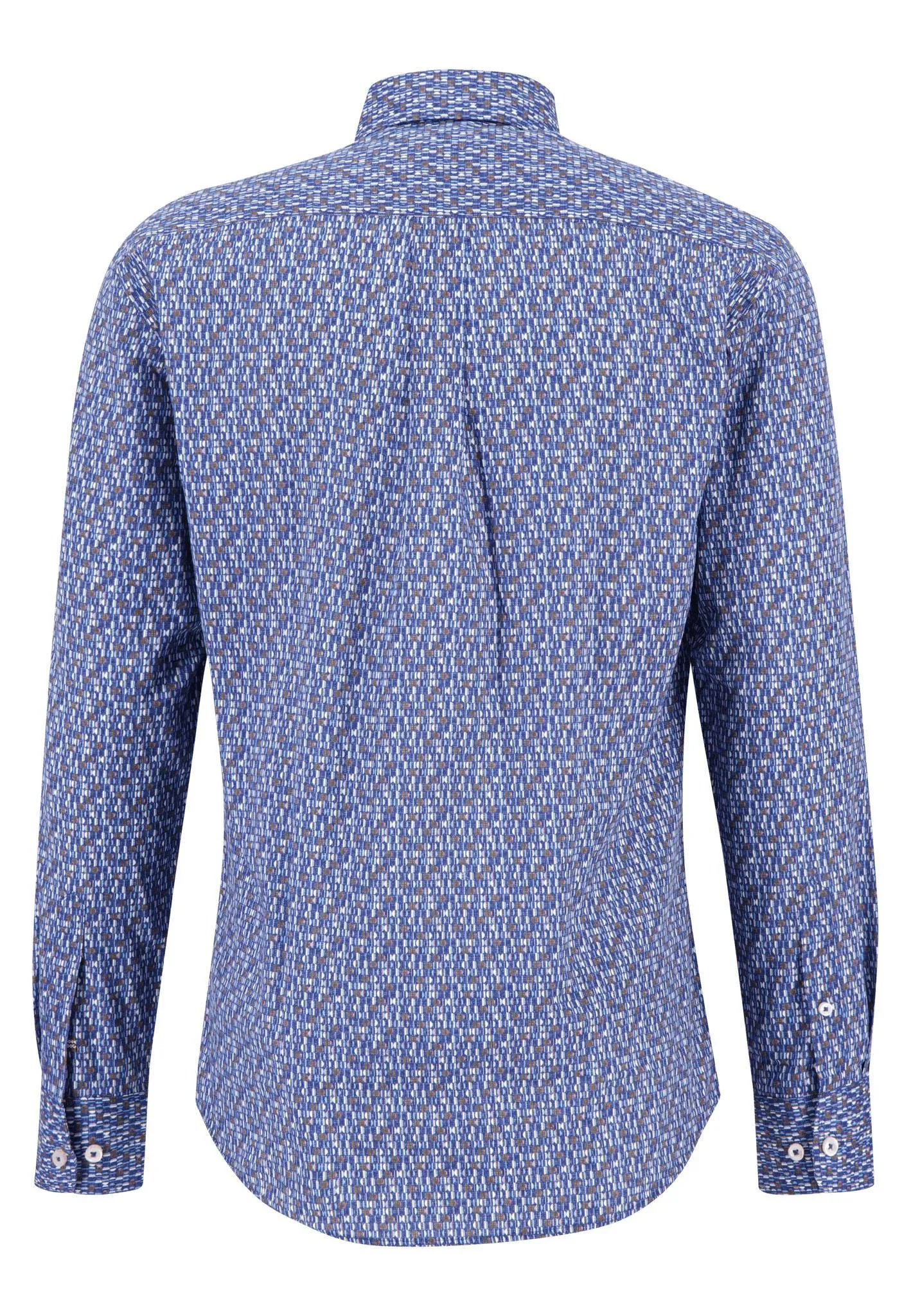 Fynch Hatton Patterned Long Sleeve Shirt With Button Down Collar