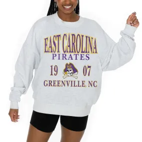 Gameday Couture ECU Pirates Women's Ash Premium Fleece Pullover Sweatshirt