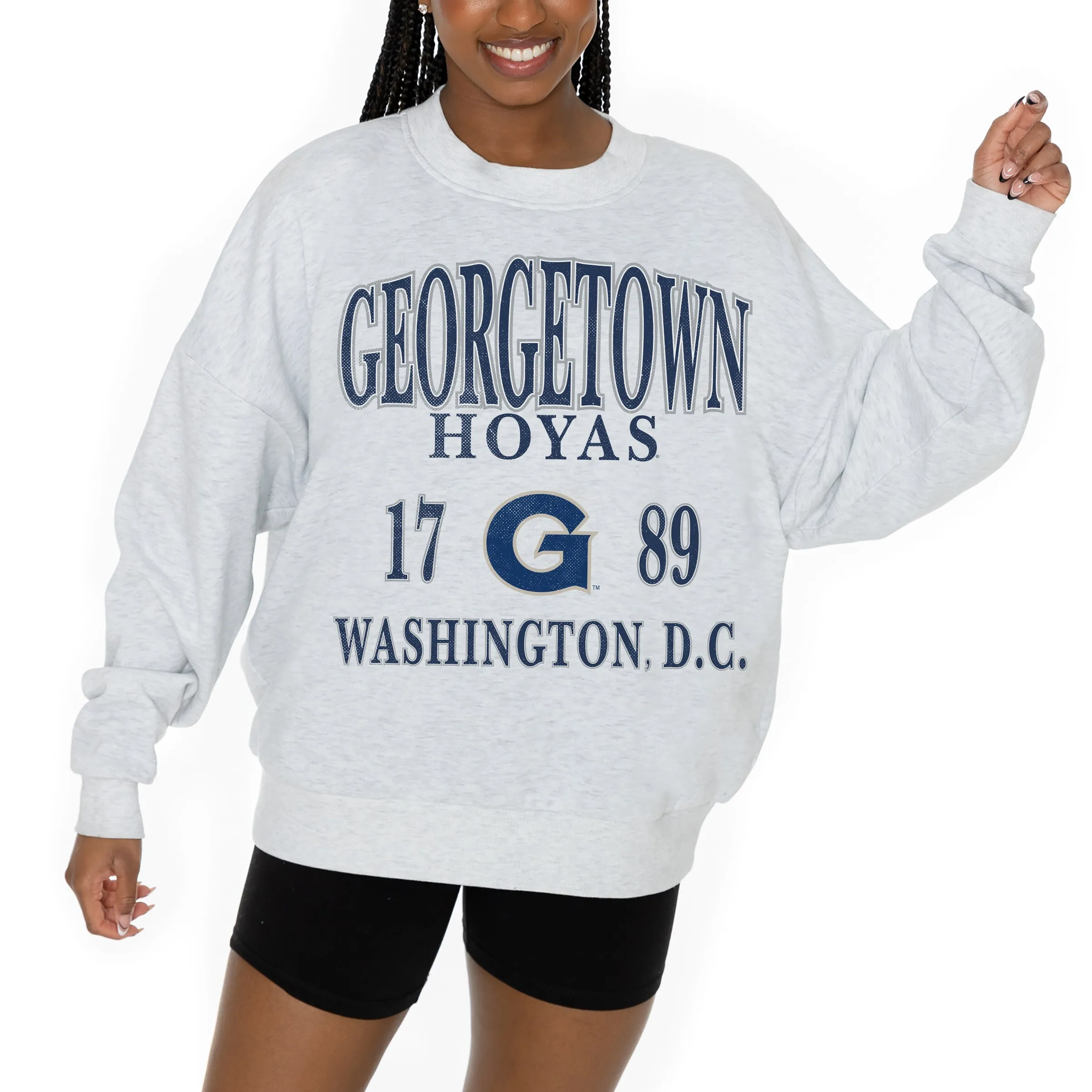 Gameday Couture Georgetown Hoyas Women's Ash Premium Fleece Pullover Sweatshirt