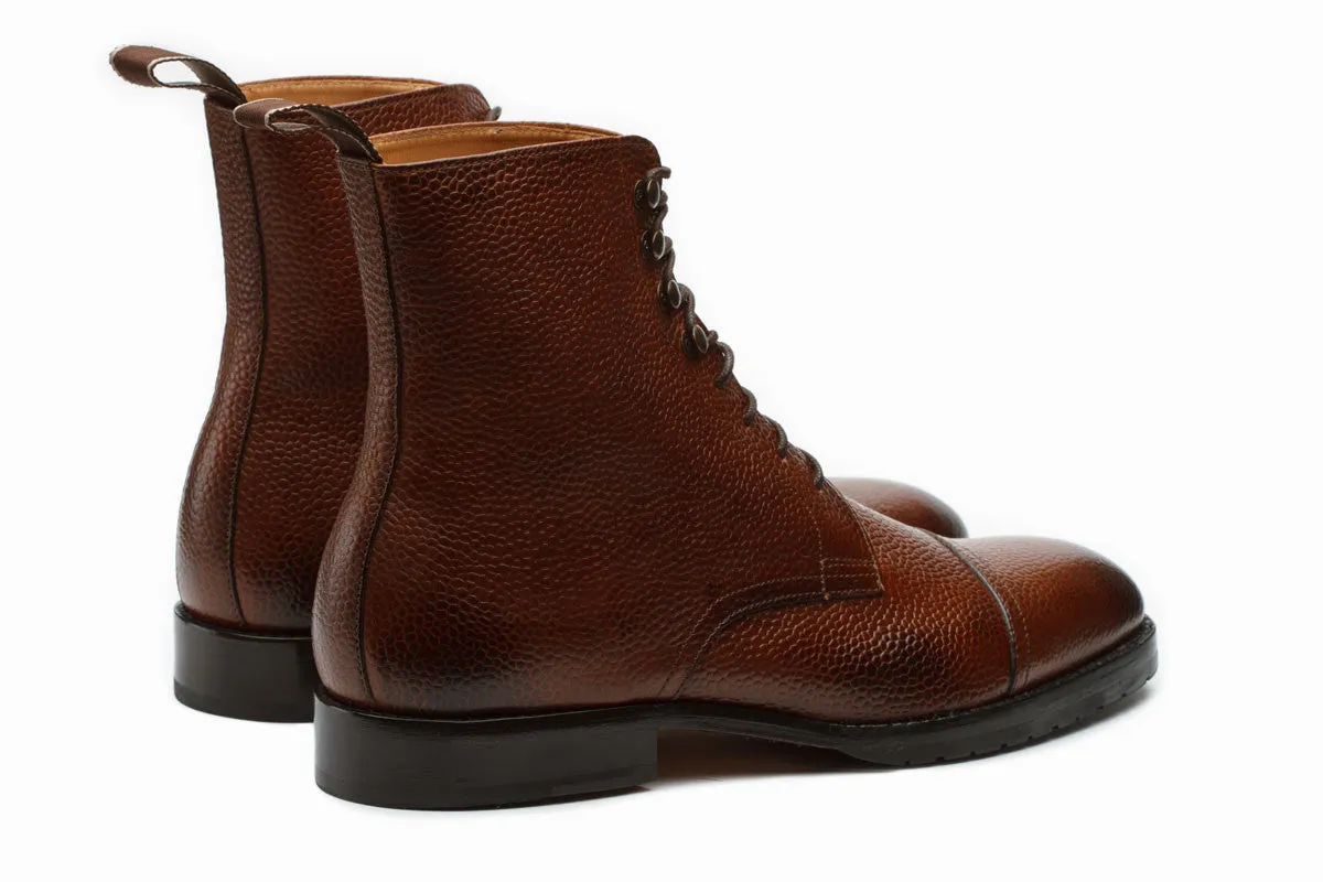 Grain Leather Boots –Medium Brown