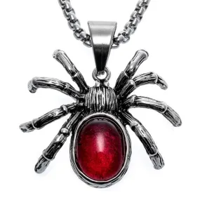 Halloween Party Yacq Spider Stainless Steel Pendant Necklace For Women