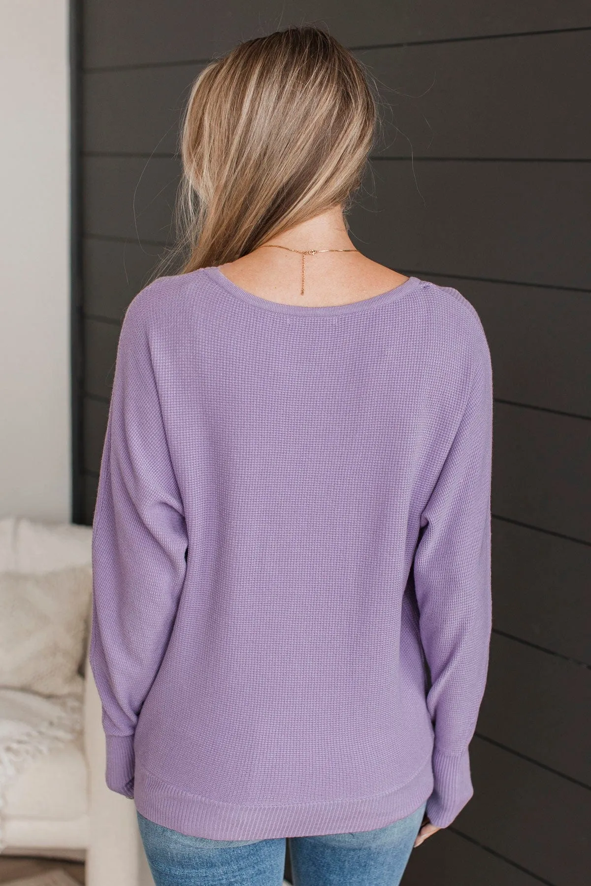 Hearts Beat Together Knit Sweater- Lavender