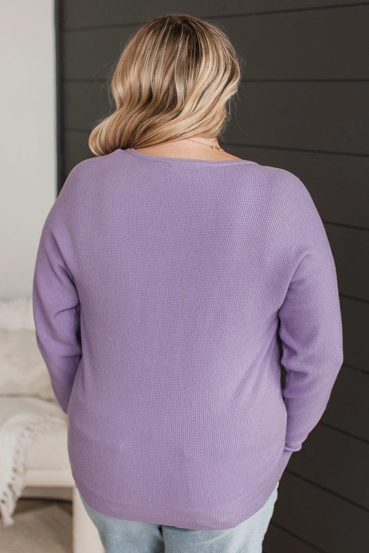 Hearts Beat Together Knit Sweater- Lavender