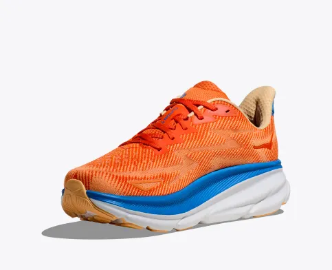 Hoka Men’s Clifton 9 Athletic Shoes-Vibrant Orange/Impala