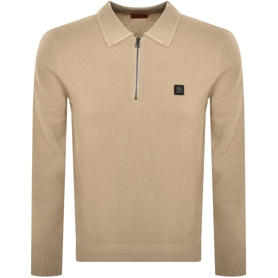 HUGO Sastor Knit Jumper Beige