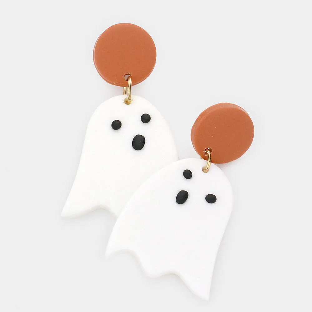 iLLASPARKZ Halloween Ghost Polymer Clay Dangle Earrings