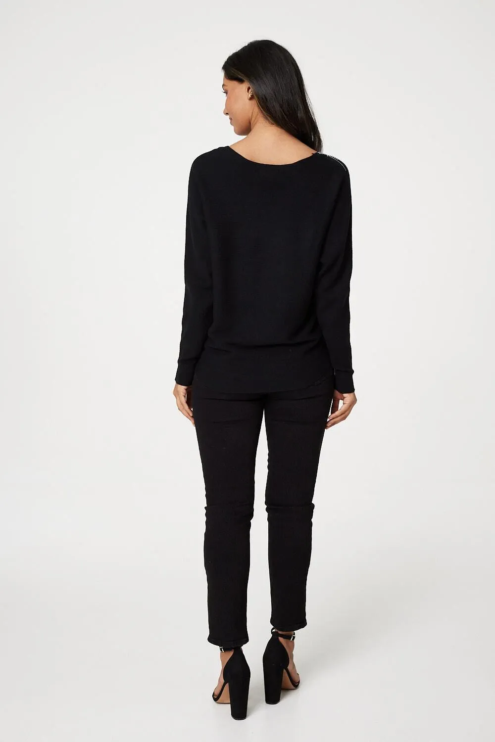 Izabel London - Embellished Front Knit Jumper