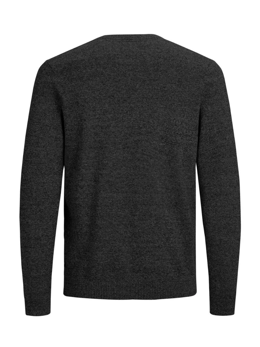 Jack & Jones Basic Knit V-Neck Jumper Dark Grey Melange