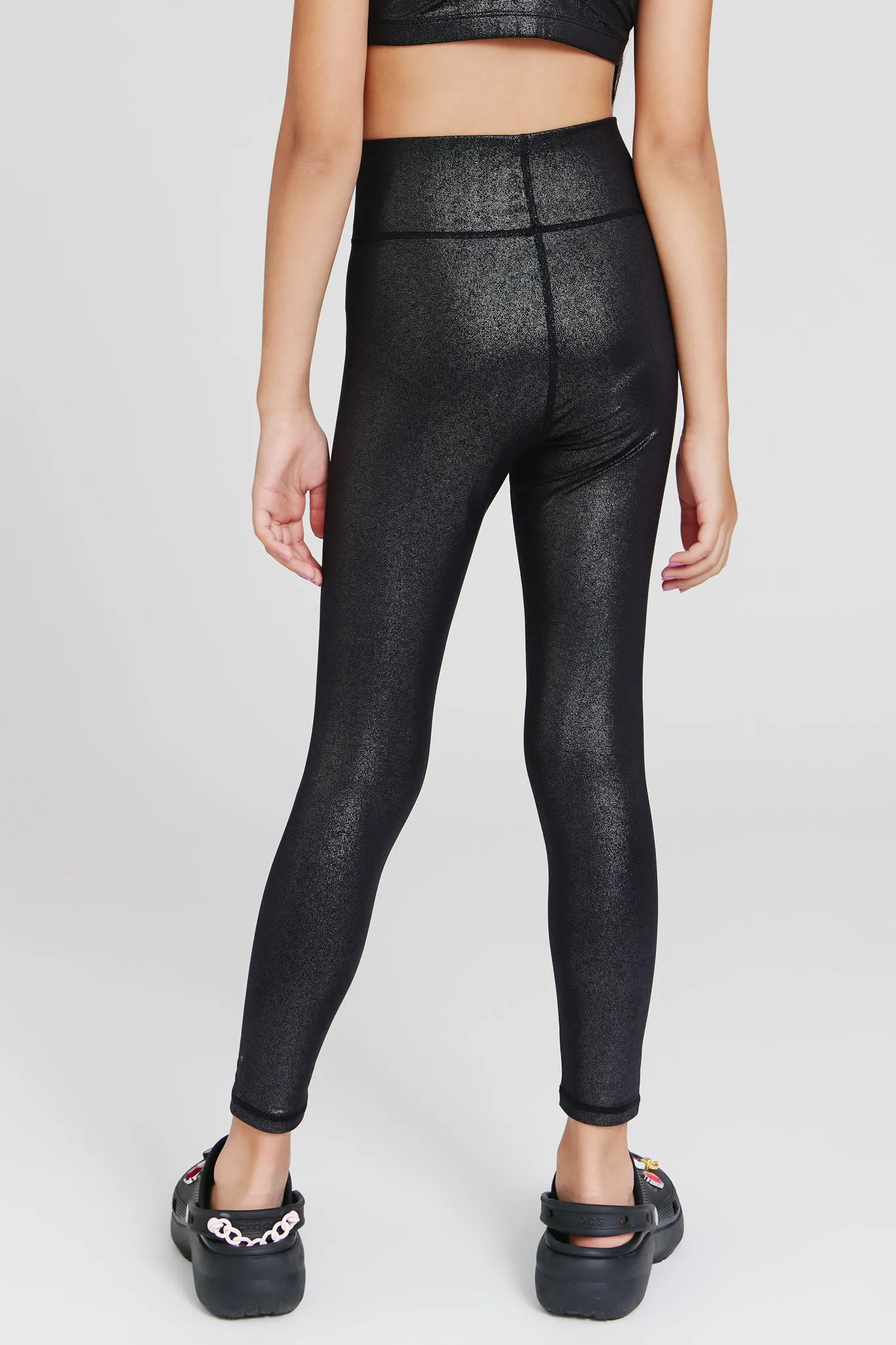 Kids TLC Foil Legging in Onyx Sparkle