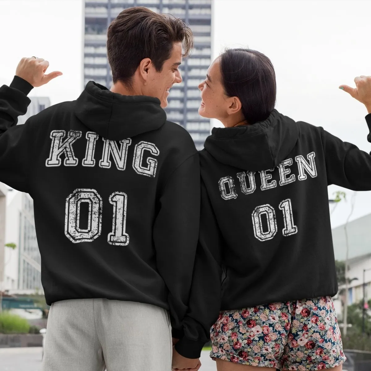 King And Queen 01 Couple Hoodies