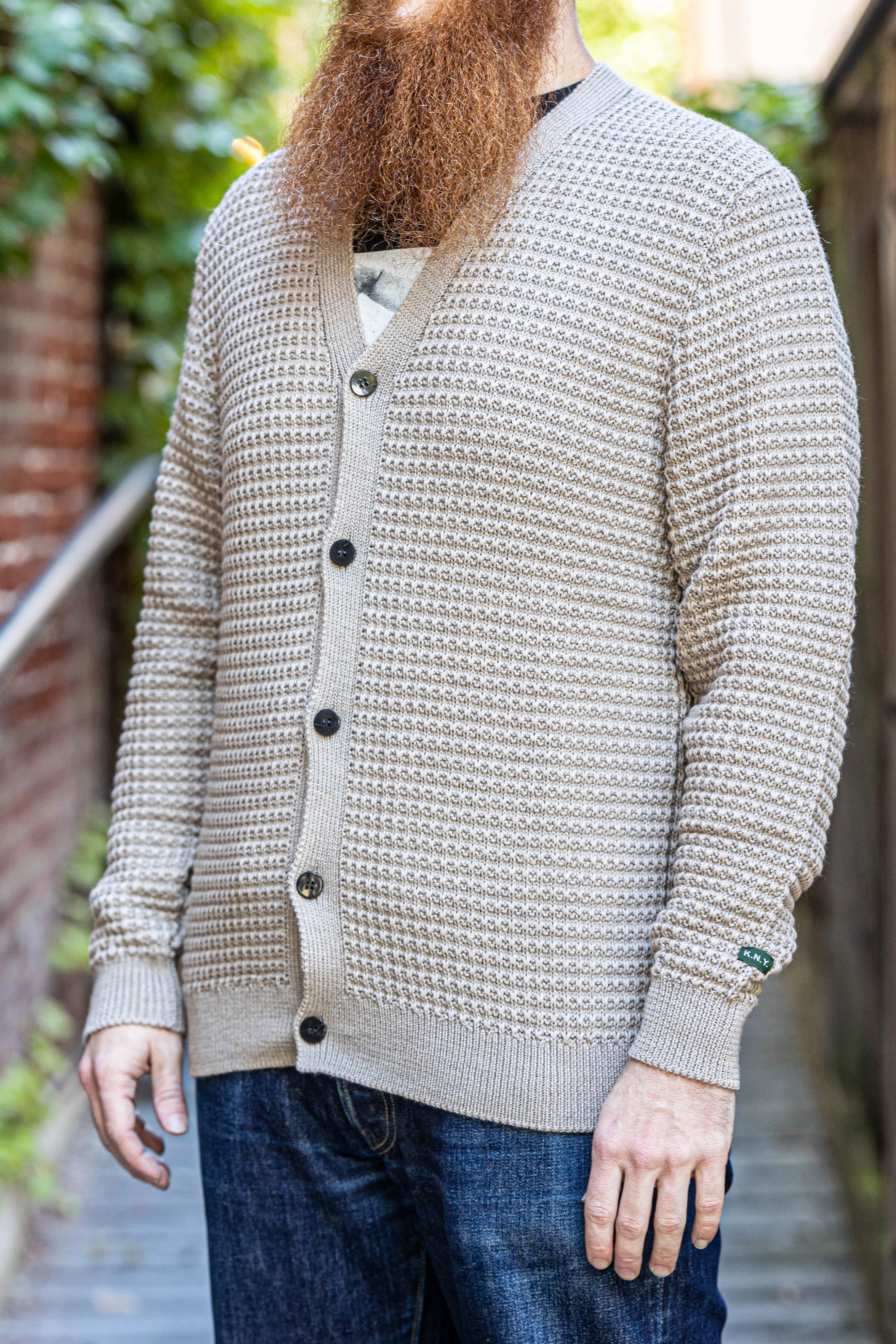 Knickerbocker Merino Pebble Cardigan - Camel