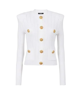 Knit cardigan with gold buttons