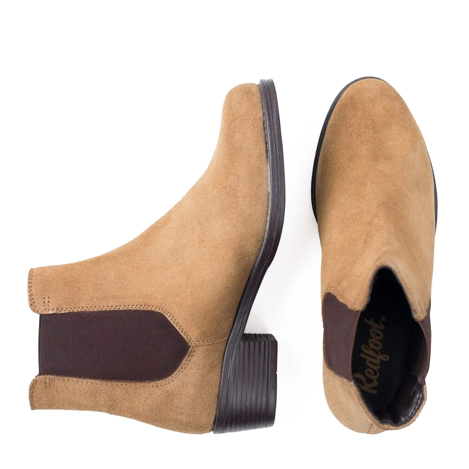 LADIES VICTORIA TAN SUEDE CHELSEA BOOT