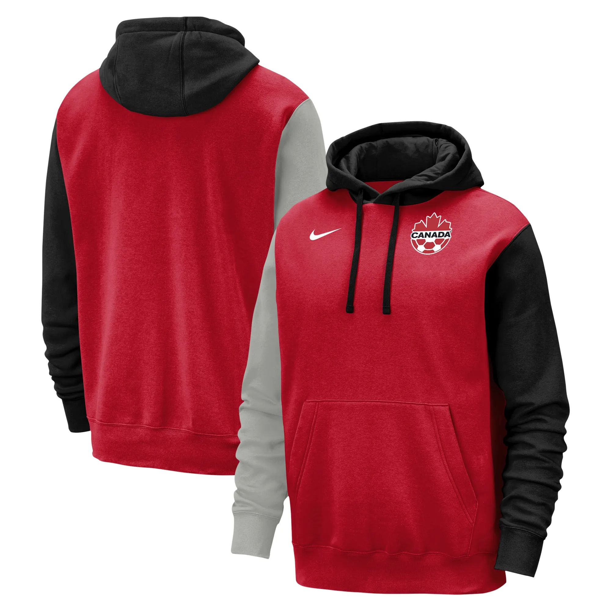 Lids Youth Nike Red Canada Soccer Color Block Club Fleece Pullover Hoodie