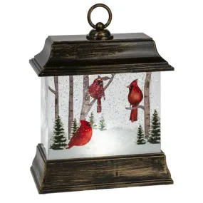 Lighted LED Shimmer Cardinal Lantern