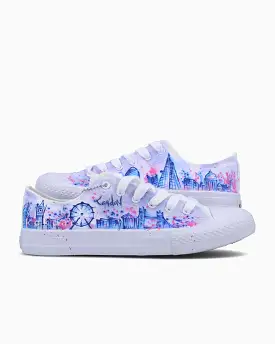 London Skyline Watercolour Hand Painted Shoes