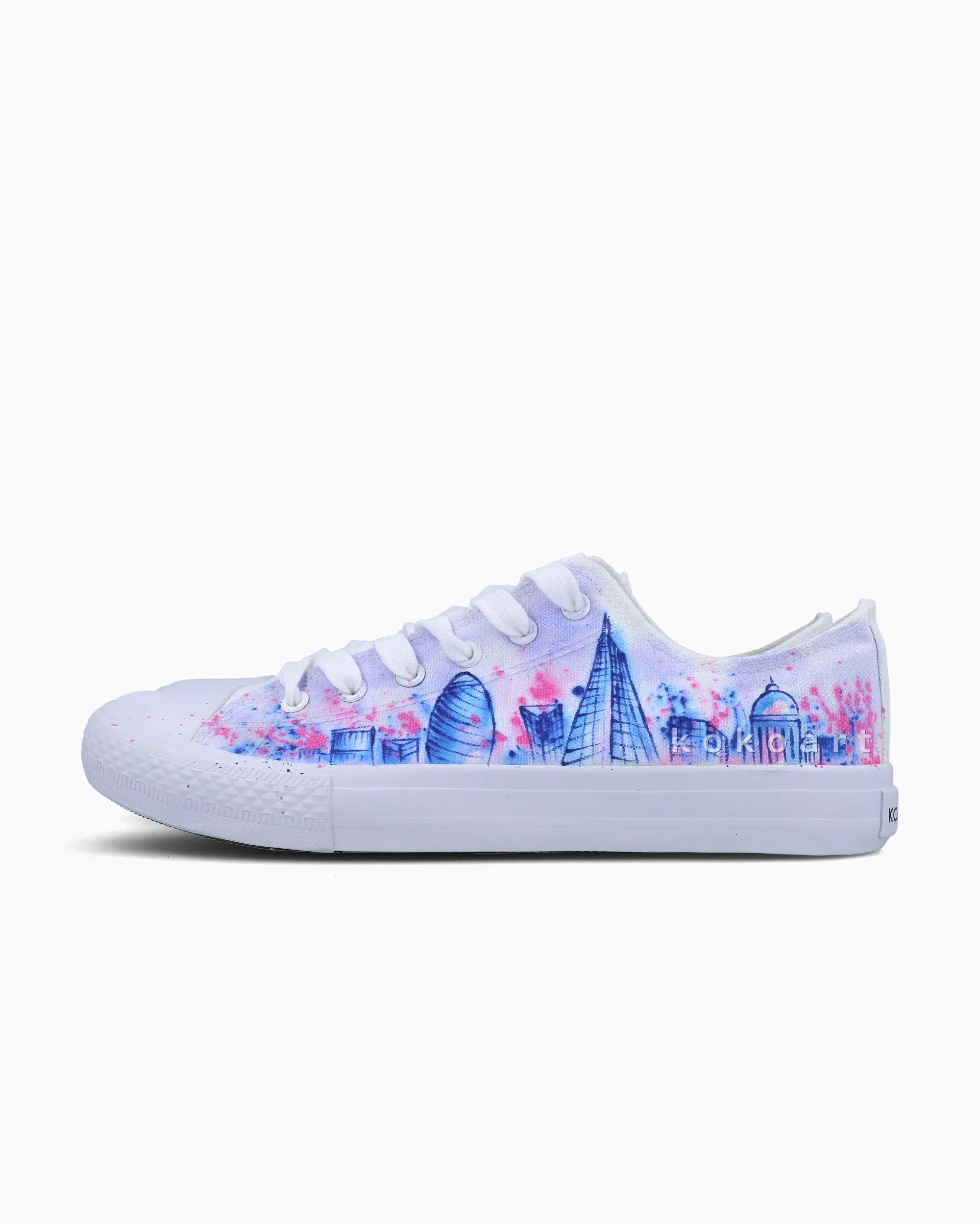 London Skyline Watercolour Hand Painted Shoes