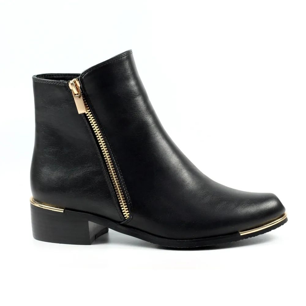 Lunar Ankle Boot - Gold Zip