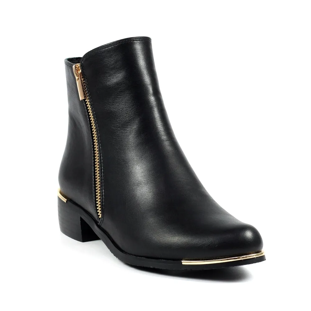 Lunar Ankle Boot - Gold Zip