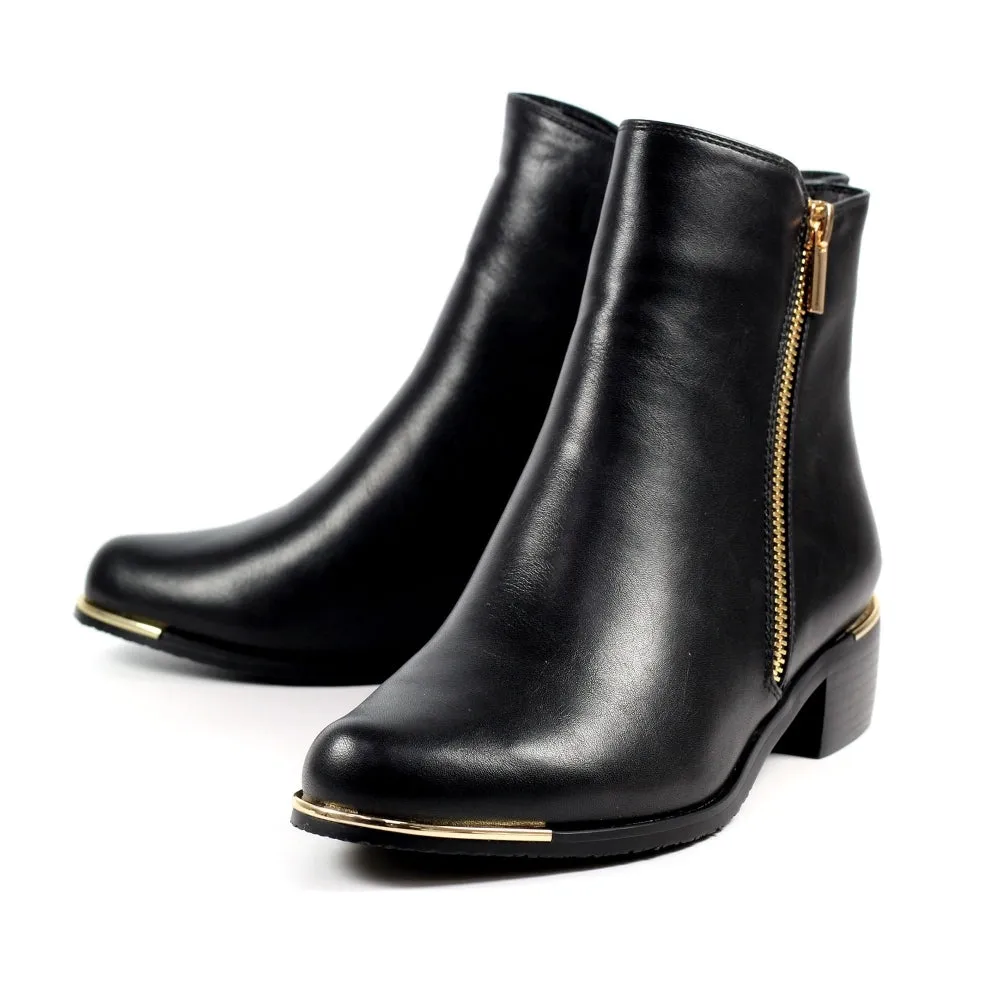 Lunar Ankle Boot - Gold Zip