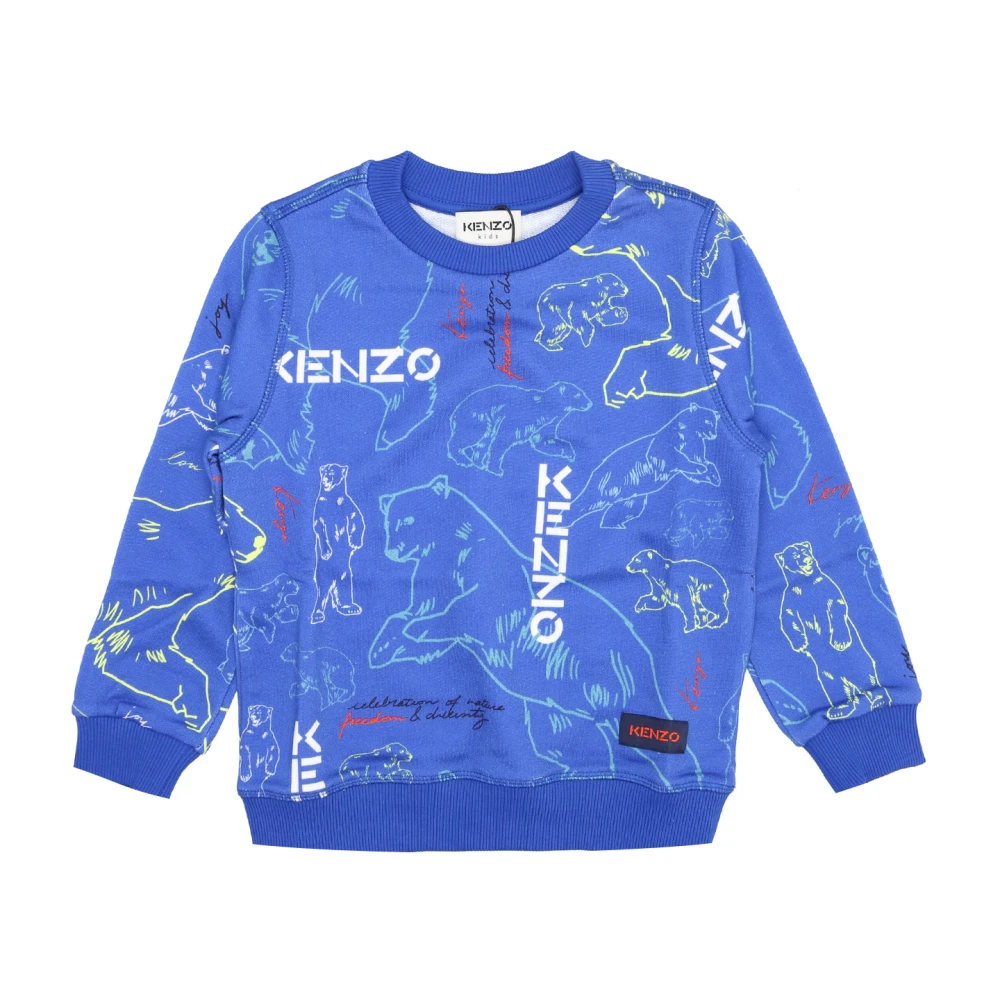 Maglione Bambini Blu con Stampa Orso