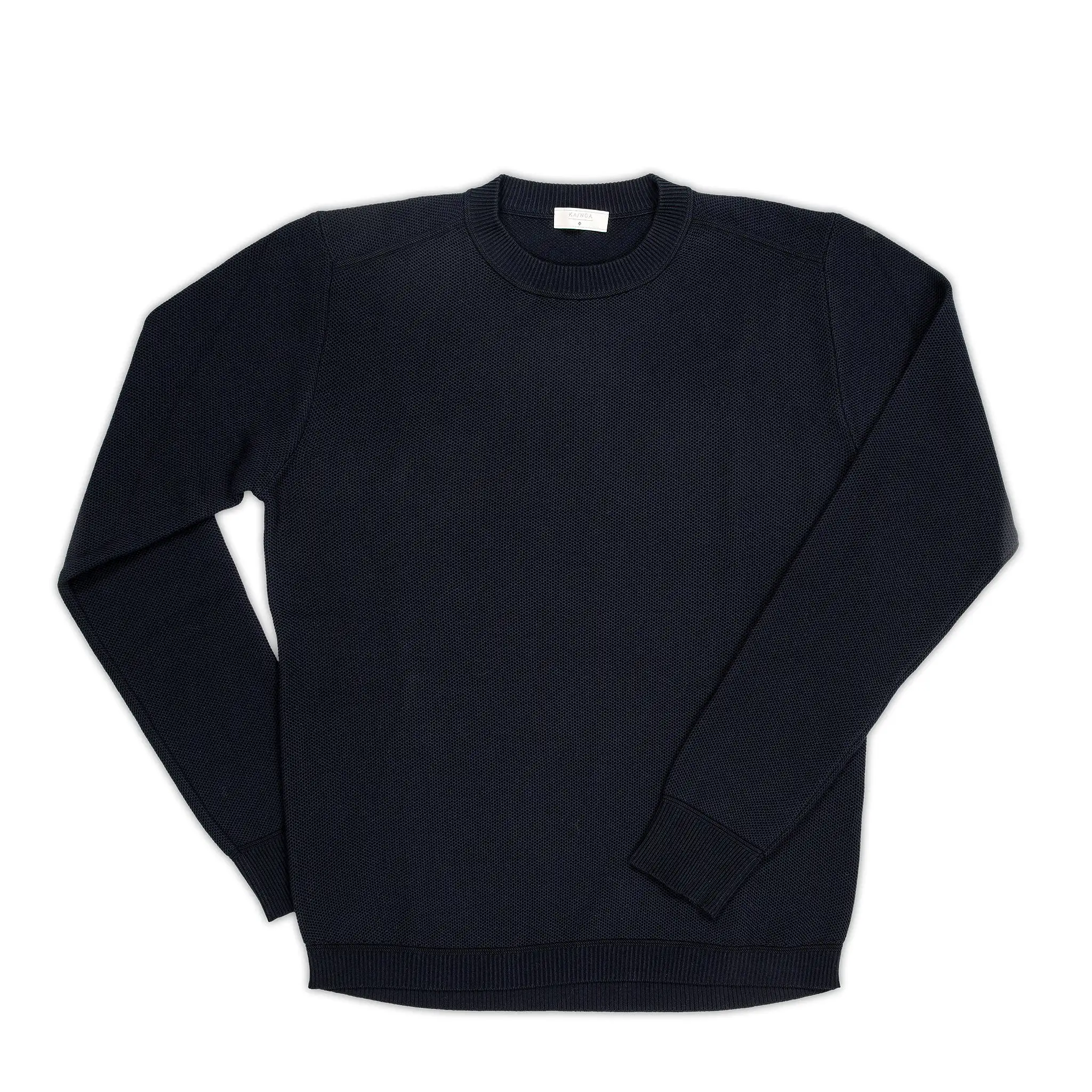 Massimen crew-neck jumper Compact Cotton (dark blue)