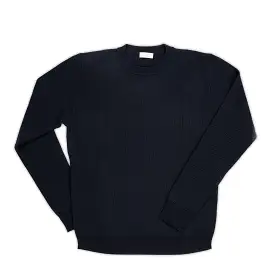 Massimen crew-neck jumper Compact Cotton (dark blue)