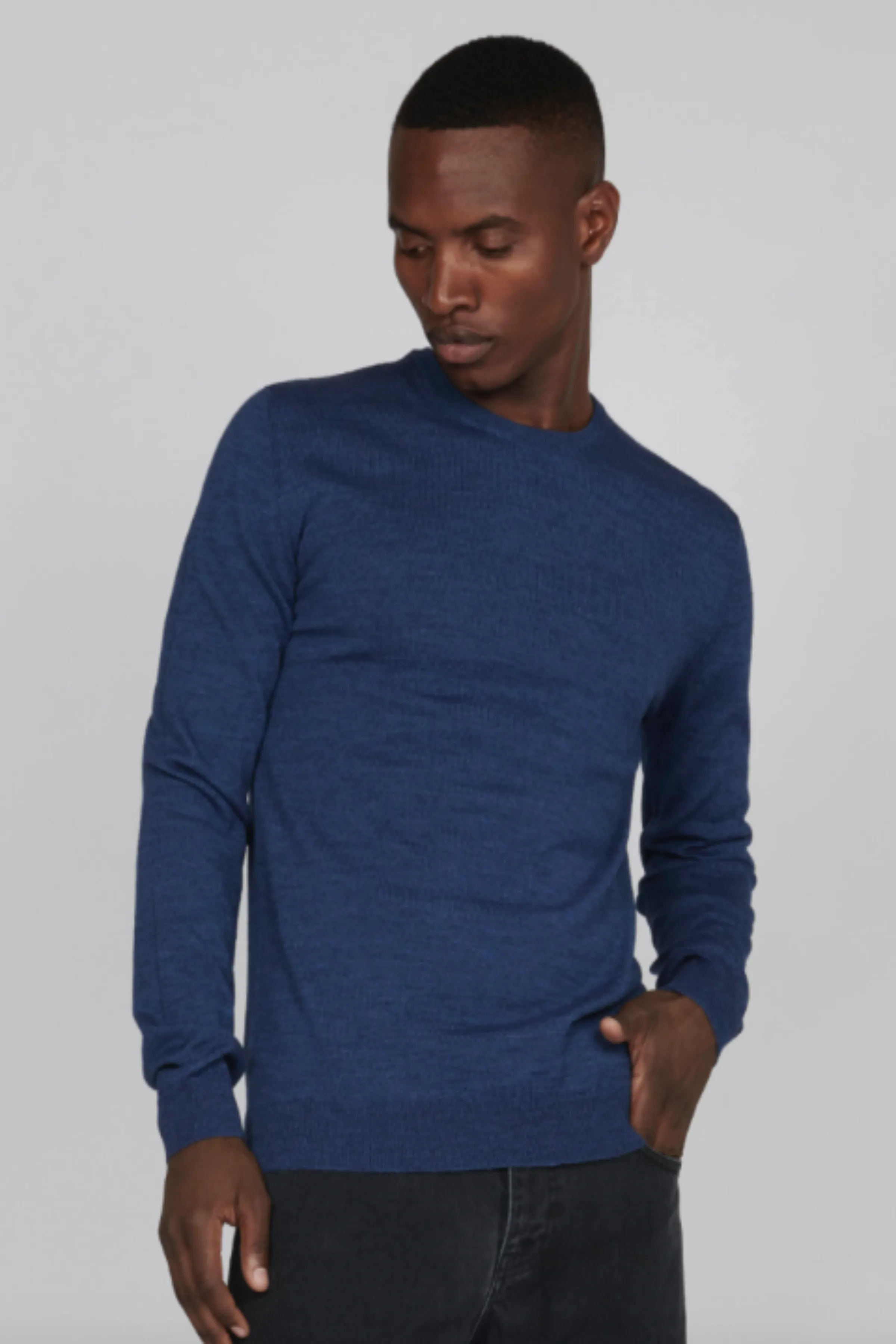 Matinique MAPetro Merino Blend Crew Knit Jumper/Dust Blue - New AW23