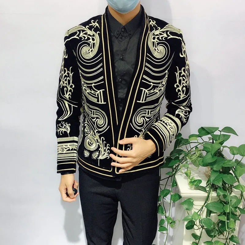 Men's Chinese Style Cotton Slim Fit Single Breasted Casual Shirt Coat