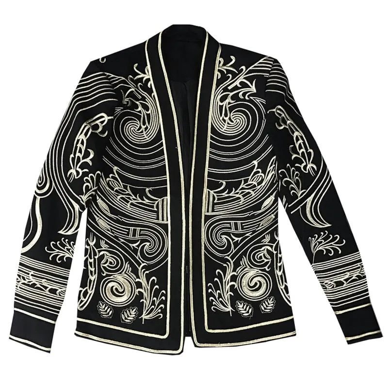 Men's Chinese Style Cotton Slim Fit Single Breasted Casual Shirt Coat