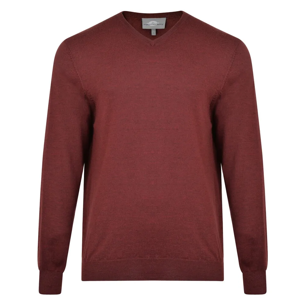 Mens Merino V Neck Jumper