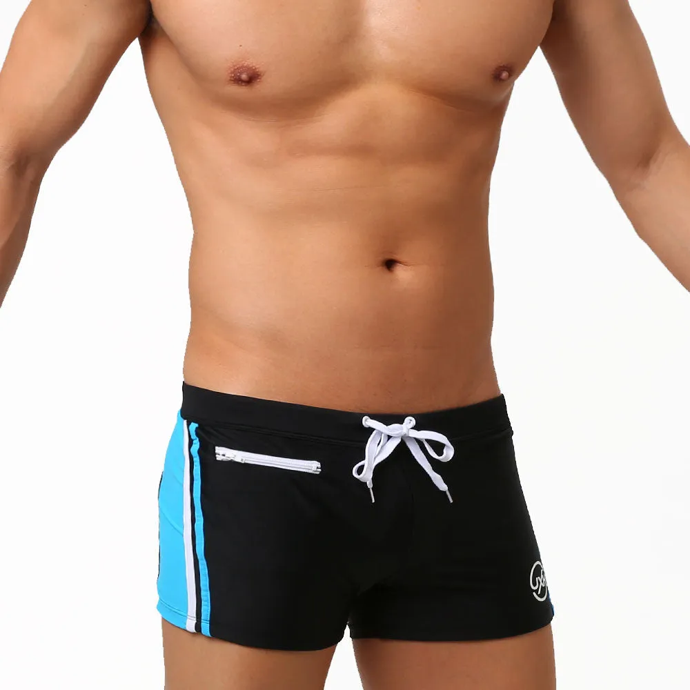 Men's Printed Boxer Trunks Breathable Push-up Swimwear Beach Shorts