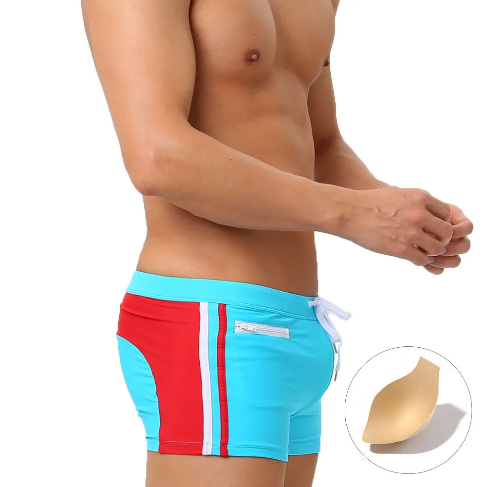 Men's Printed Boxer Trunks Breathable Push-up Swimwear Beach Shorts