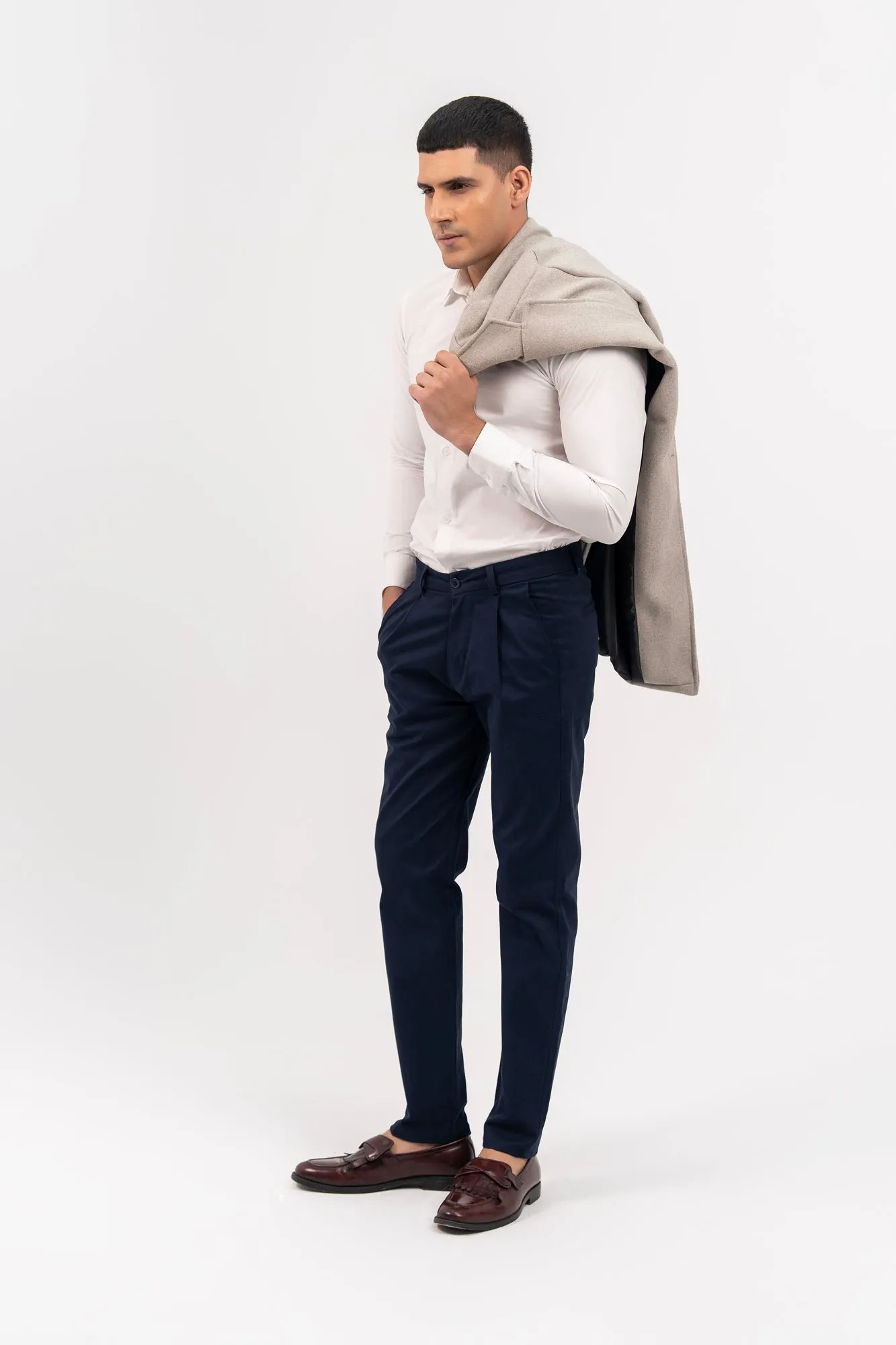 Men's Wool Coat - Light Grey