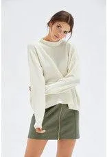 Minkpink Atar Funnel Neck Knit in Winter White