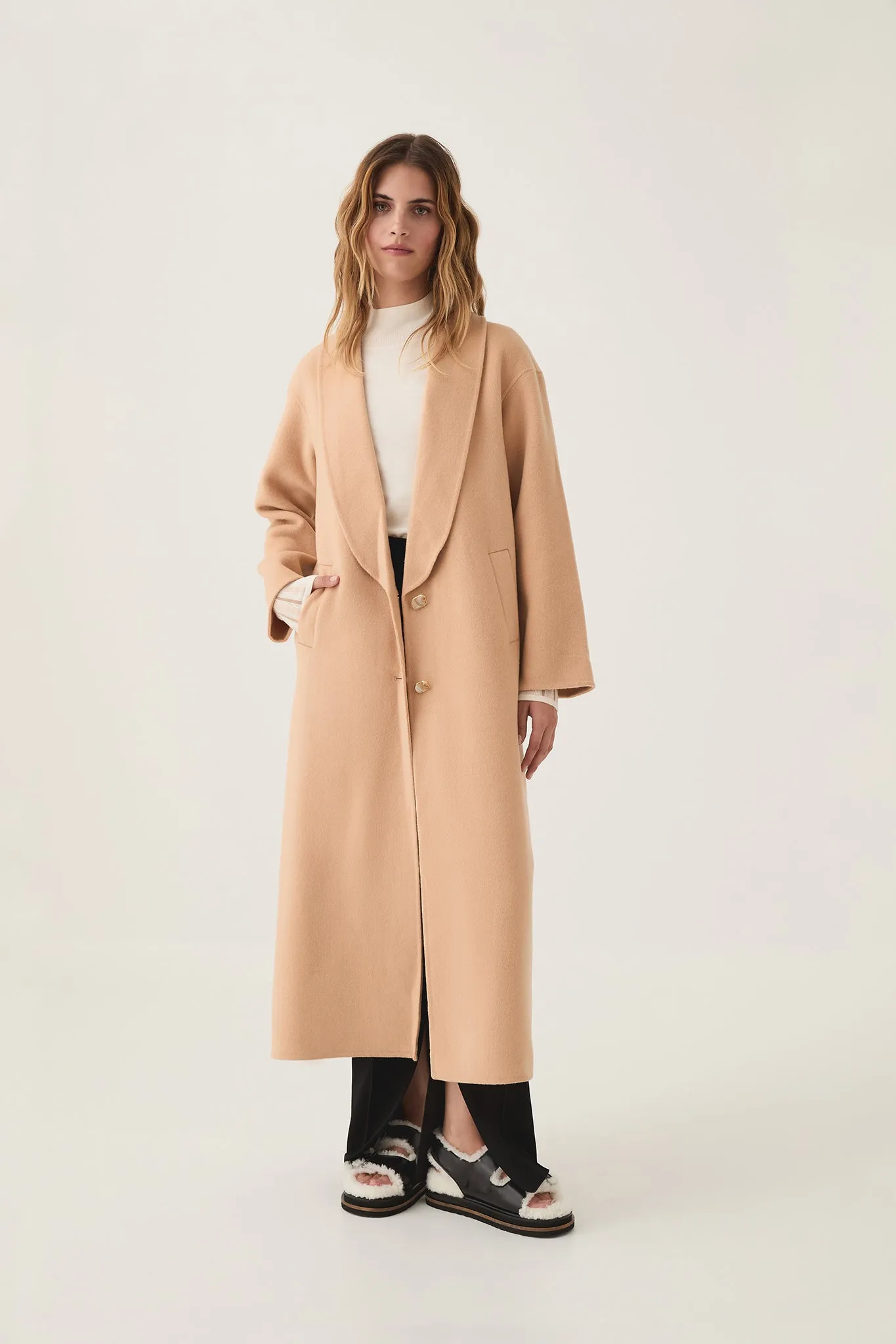 Modular Long Line Wool Coat