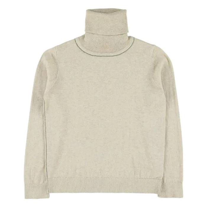 Morley Child Girl Tyler Turtleneck Sweater Sable Cream