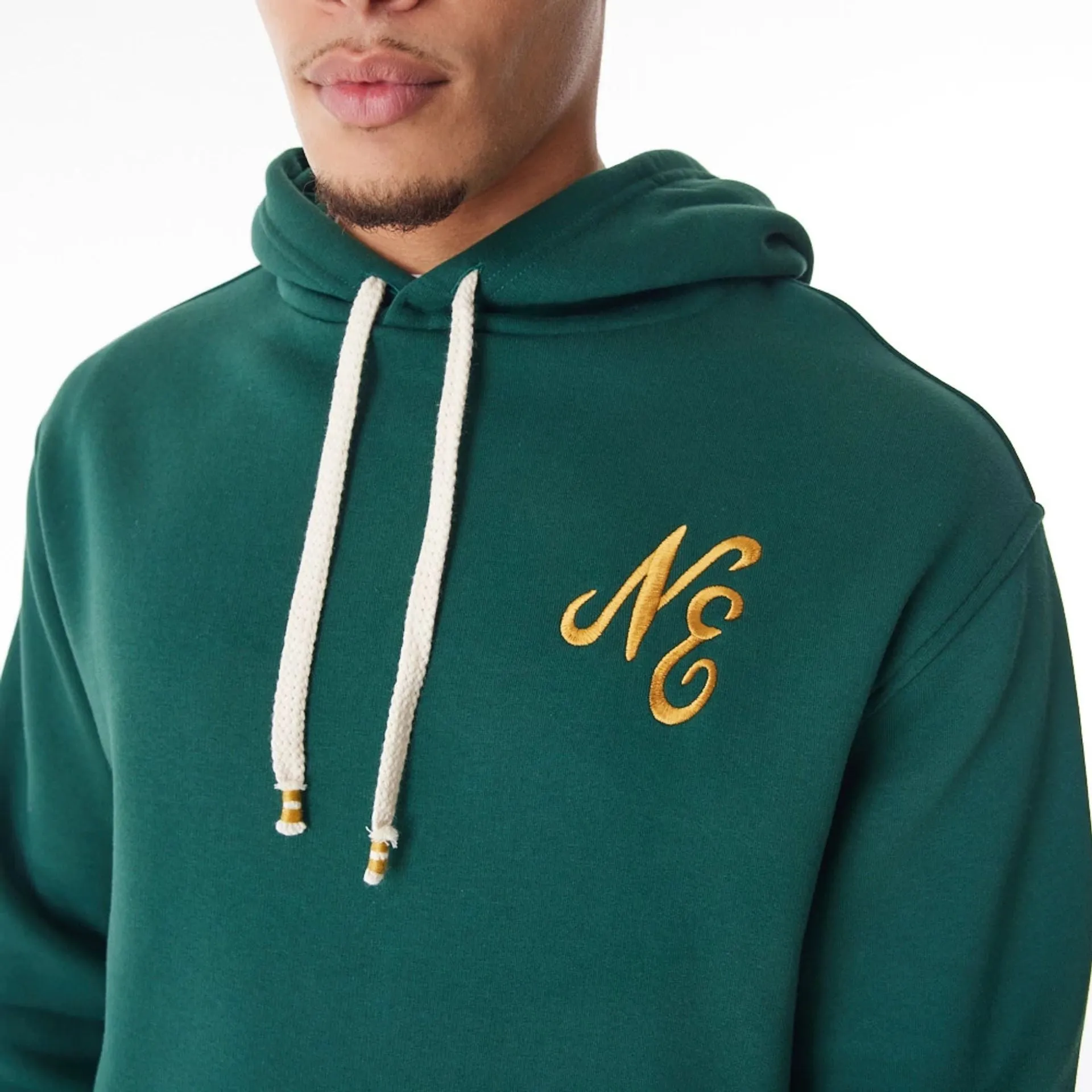 New Era Script Logo Dark Green Oversized Pullover Hoodie