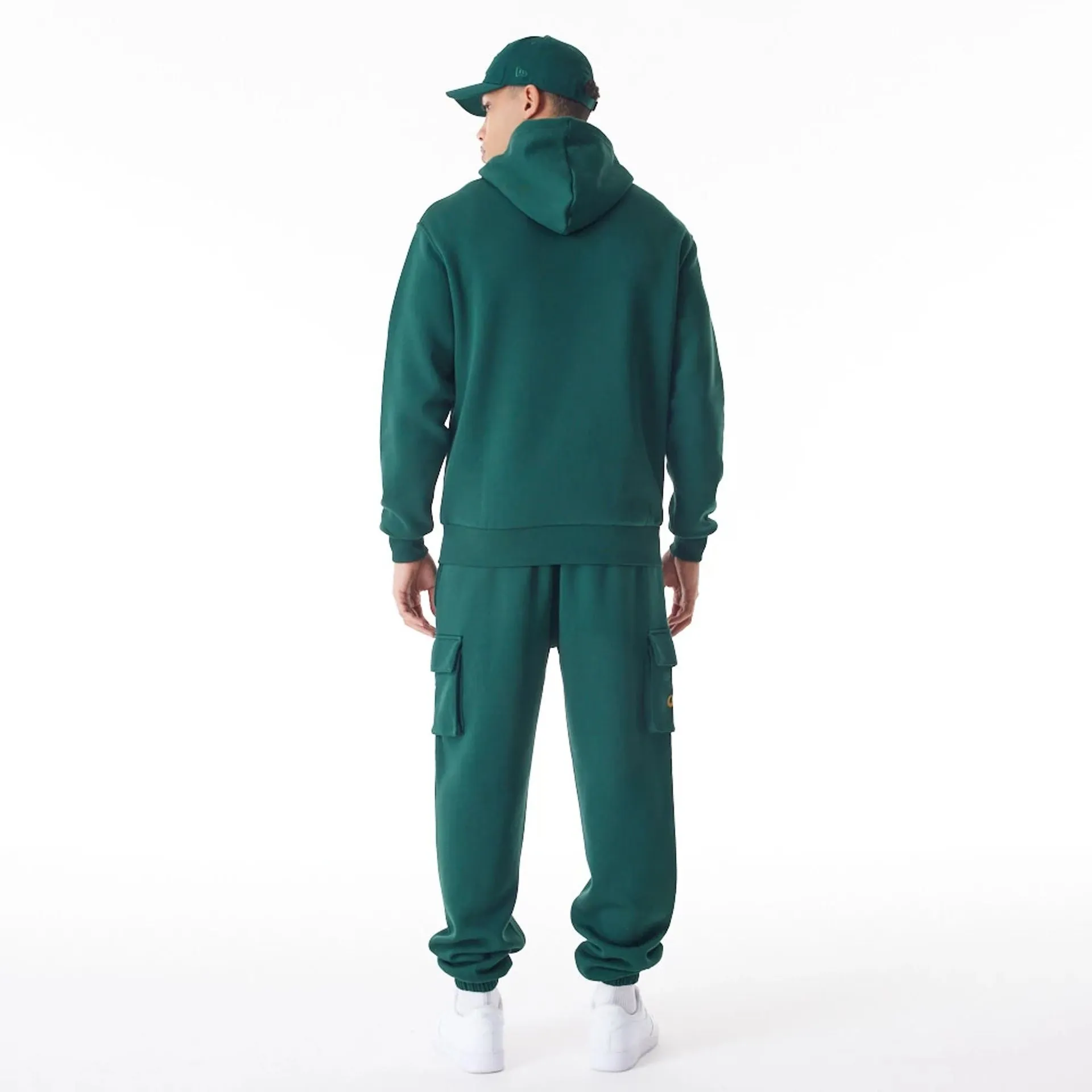 New Era Script Logo Dark Green Oversized Pullover Hoodie