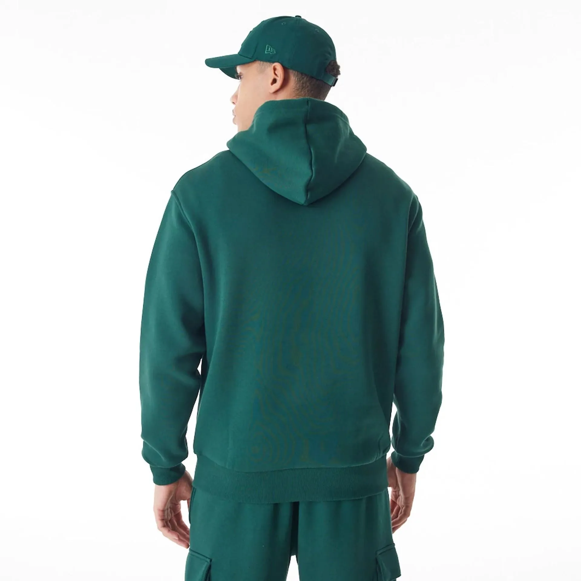 New Era Script Logo Dark Green Oversized Pullover Hoodie