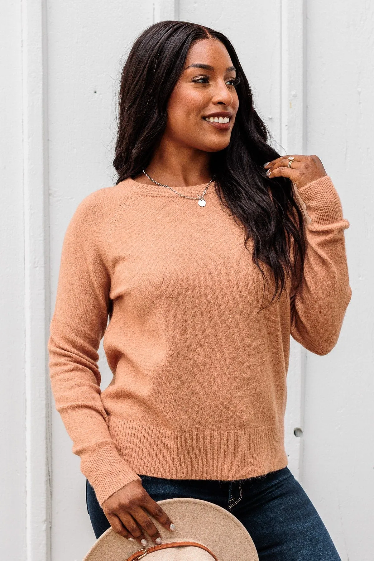 No Regrets Brushed Knit Sweater- Dusty Clay